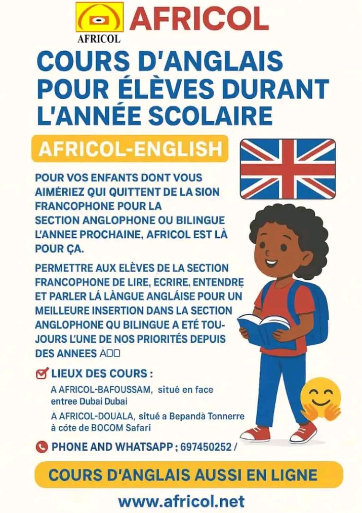 Cours d'anglais pour élèves durant l'année scolaire 
