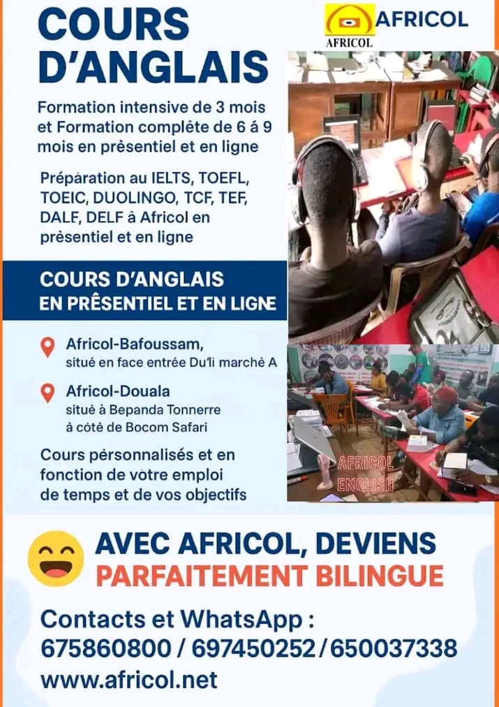Cours d'anglais avec Africol