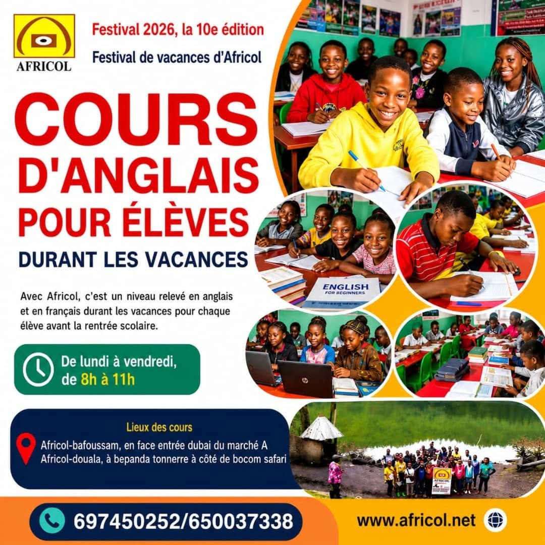 Cours d'anglais pour élèves durant les vacances 